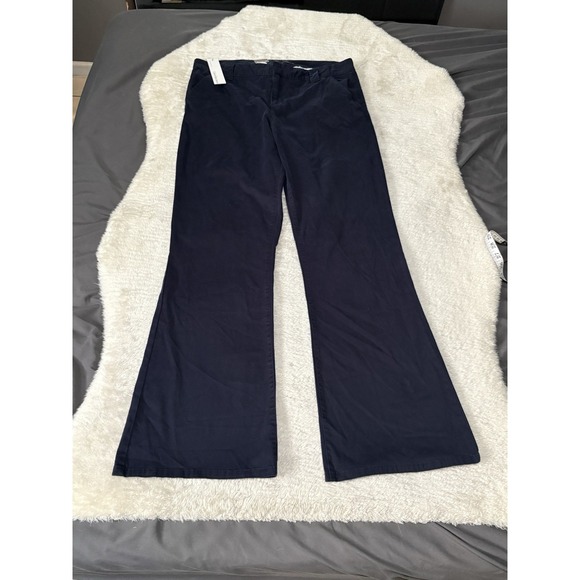 New Calvin Klein Women's Navy Blue Chino Flared‎ Wide Pants Size 14 NWT - Picture 1 of 8